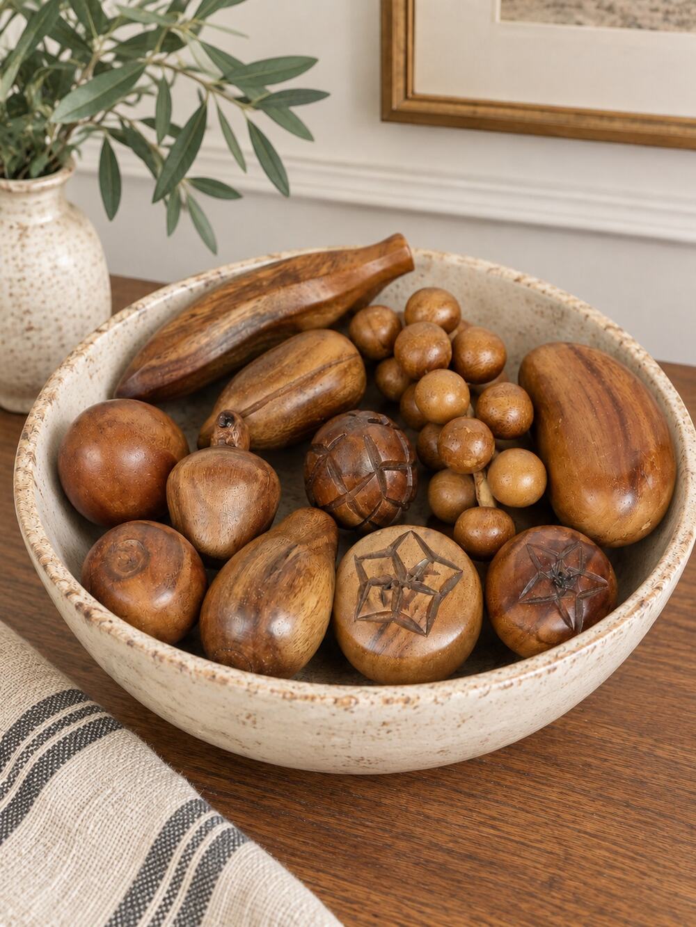 60's VTG Set of MCM Wooden Fruit Set of 11 Monkey Pod